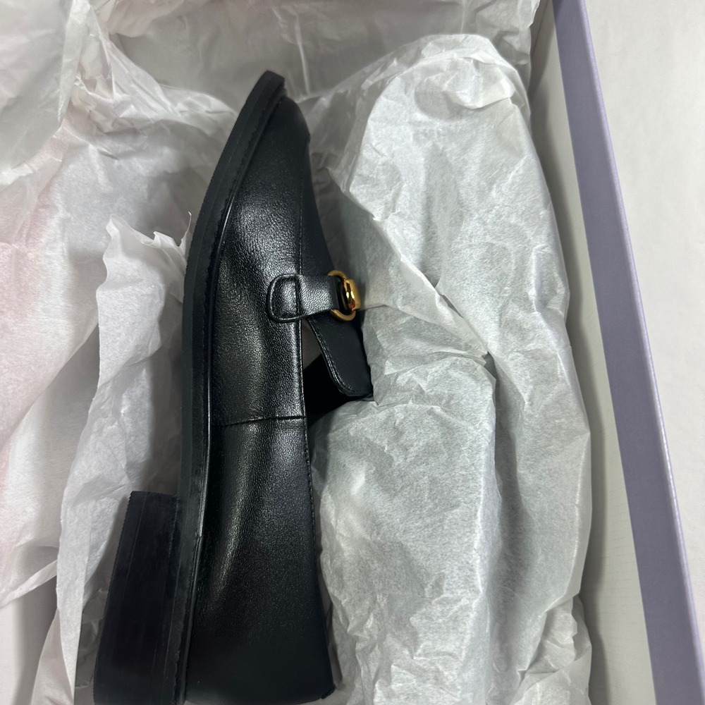 Lisa Vicky Zany-V Black Sheep Nappa‎ Loafers Gold Hardware Women's Size 5M NIB - Picture 12 of 13